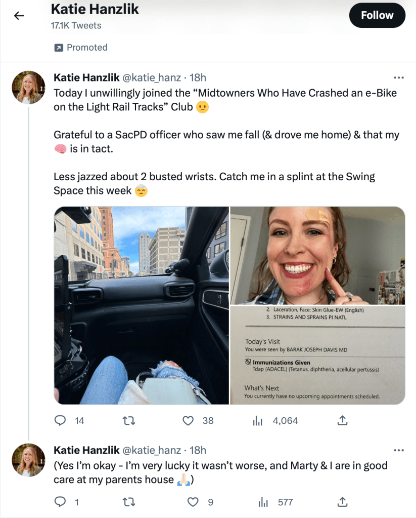 tweet capture from Katie Hanzlik