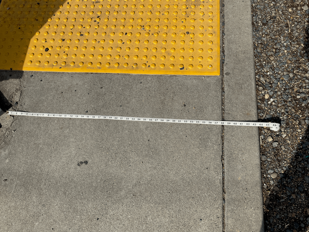 photo of 14th St west side, SacRT overhead wire pole making sidewalk too narrow