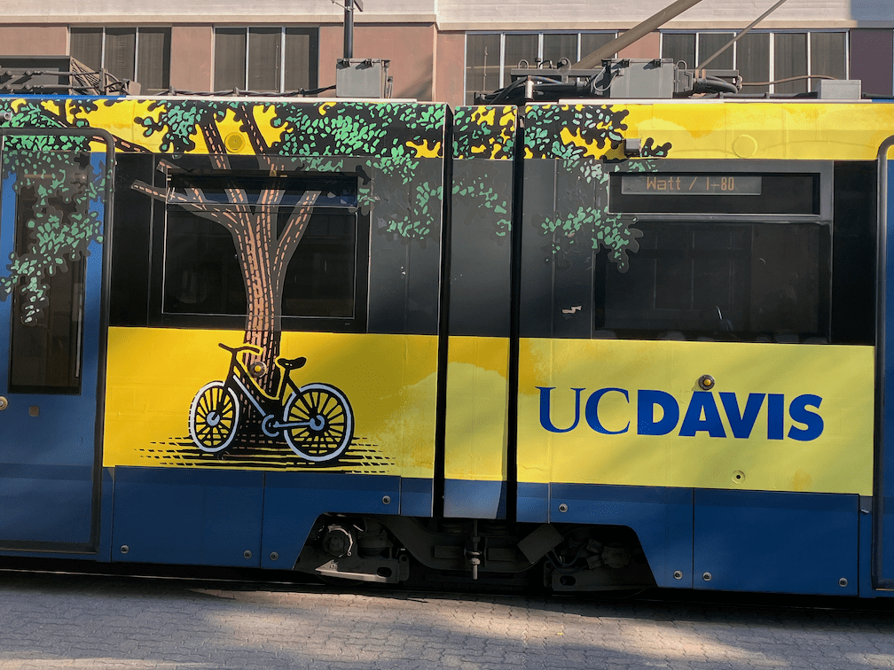SacRT light rail vehicle wrap less than 50% coverage
